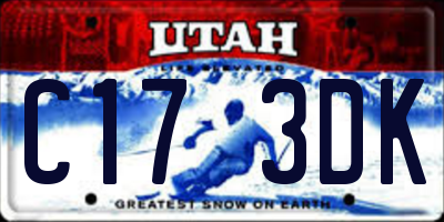UT license plate C173DK