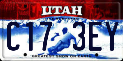 UT license plate C173EY
