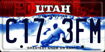 UT license plate C173FM