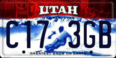 UT license plate C173GB