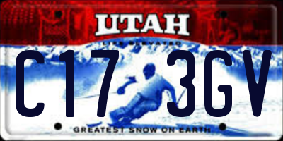 UT license plate C173GV