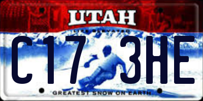 UT license plate C173HE