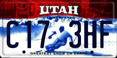 UT license plate C173HF