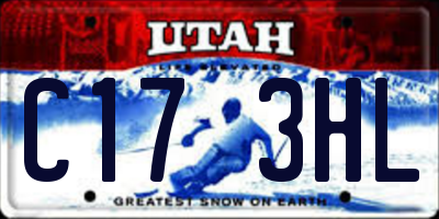 UT license plate C173HL