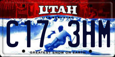 UT license plate C173HM