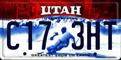 UT license plate C173HT