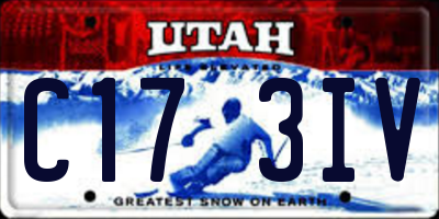 UT license plate C173IV