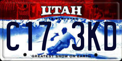 UT license plate C173KD