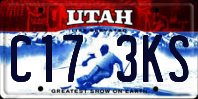 UT license plate C173KS