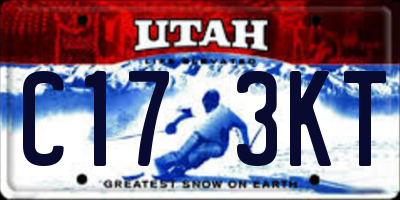 UT license plate C173KT