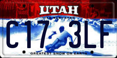 UT license plate C173LF