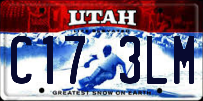 UT license plate C173LM