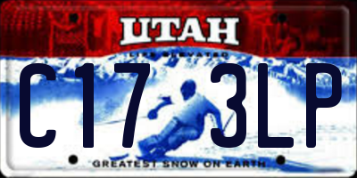 UT license plate C173LP