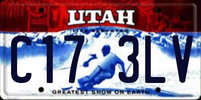 UT license plate C173LV