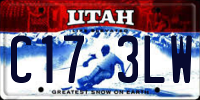 UT license plate C173LW
