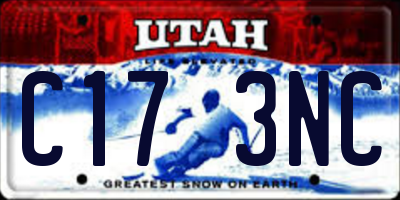 UT license plate C173NC