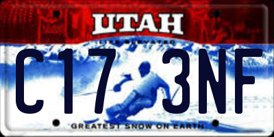 UT license plate C173NF