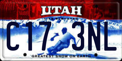 UT license plate C173NL