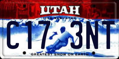 UT license plate C173NT