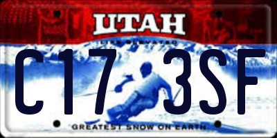 UT license plate C173SF