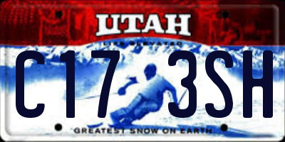 UT license plate C173SH