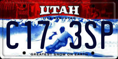 UT license plate C173SP