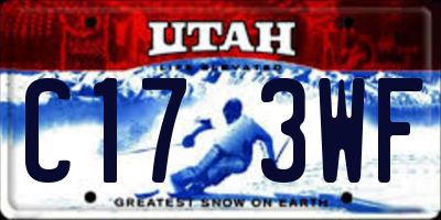 UT license plate C173WF