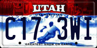 UT license plate C173WI