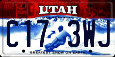 UT license plate C173WJ