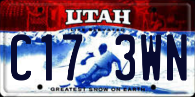 UT license plate C173WN