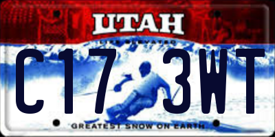 UT license plate C173WT