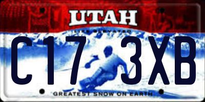 UT license plate C173XB
