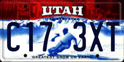UT license plate C173XT