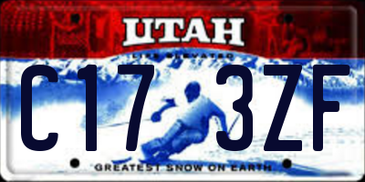 UT license plate C173ZF
