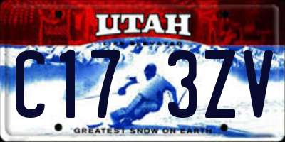 UT license plate C173ZV