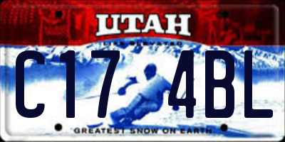 UT license plate C174BL