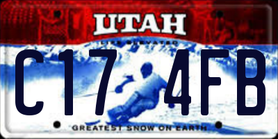 UT license plate C174FB