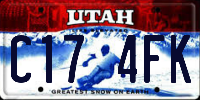 UT license plate C174FK