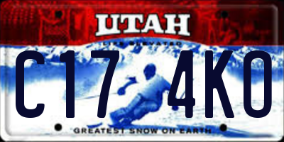 UT license plate C174KO