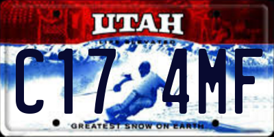 UT license plate C174MF