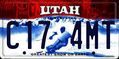 UT license plate C174MT