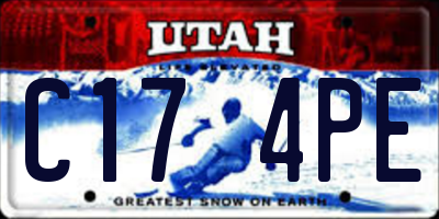 UT license plate C174PE