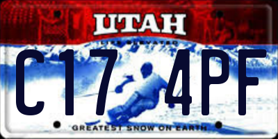 UT license plate C174PF