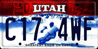 UT license plate C174WF