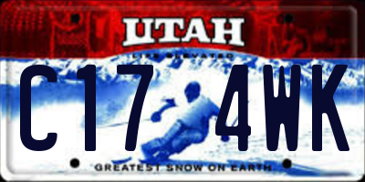 UT license plate C174WK