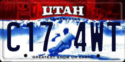 UT license plate C174WT