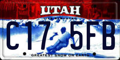 UT license plate C175FB