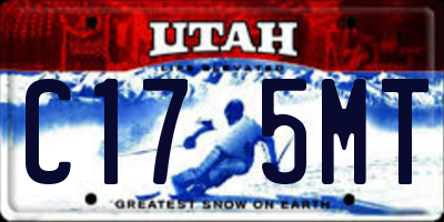 UT license plate C175MT