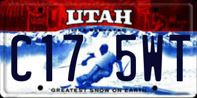 UT license plate C175WT