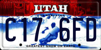 UT license plate C176FD